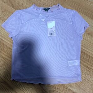 A new day Lavender Short Sleeve Ruffle Neck Tee S, XS, XXS, M…120